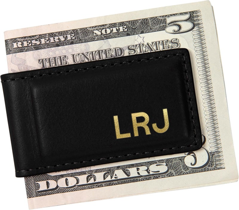 NORTHWIND Personalized Magnetic Leather Money Clip – Full Grain Leather Slim Wallet – Handmade in USA – Minimalist Cash Holder - Image 1